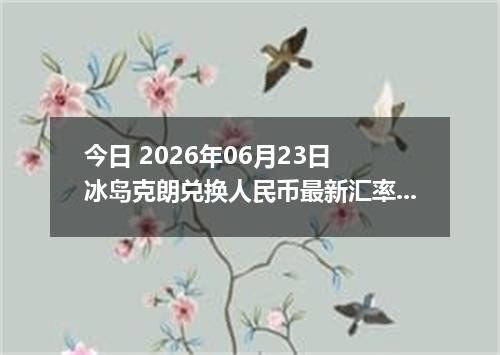 今日 2026年06月23日 冰岛克朗兑换人民币最新汇率行情