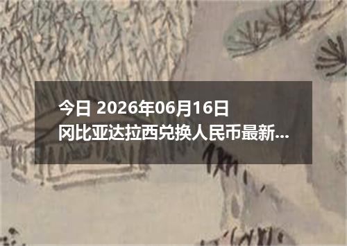 今日 2026年06月16日 冈比亚达拉西兑换人民币最新汇率行情