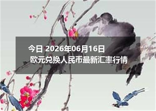 今日 2026年06月16日 欧元兑换人民币最新汇率行情