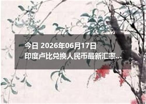 今日 2026年06月17日 印度卢比兑换人民币最新汇率行情
